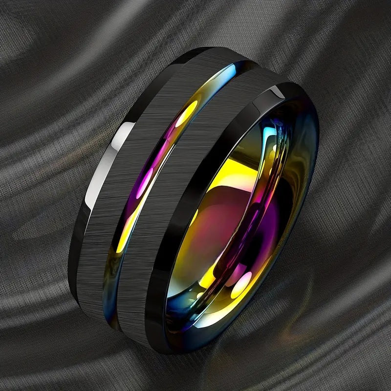 Pride Wedding Band Rainbow Inside 8mm