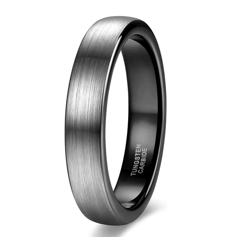 Classic Brushed Tungsten Carbide Wedding Ring for Men - Available in 4/6/8mm Sizes