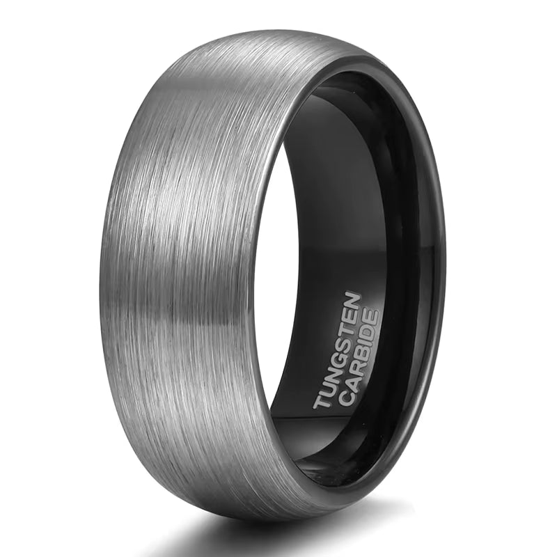 Classic Brushed Tungsten Carbide Wedding Ring for Men - Available in 4/6/8mm Sizes