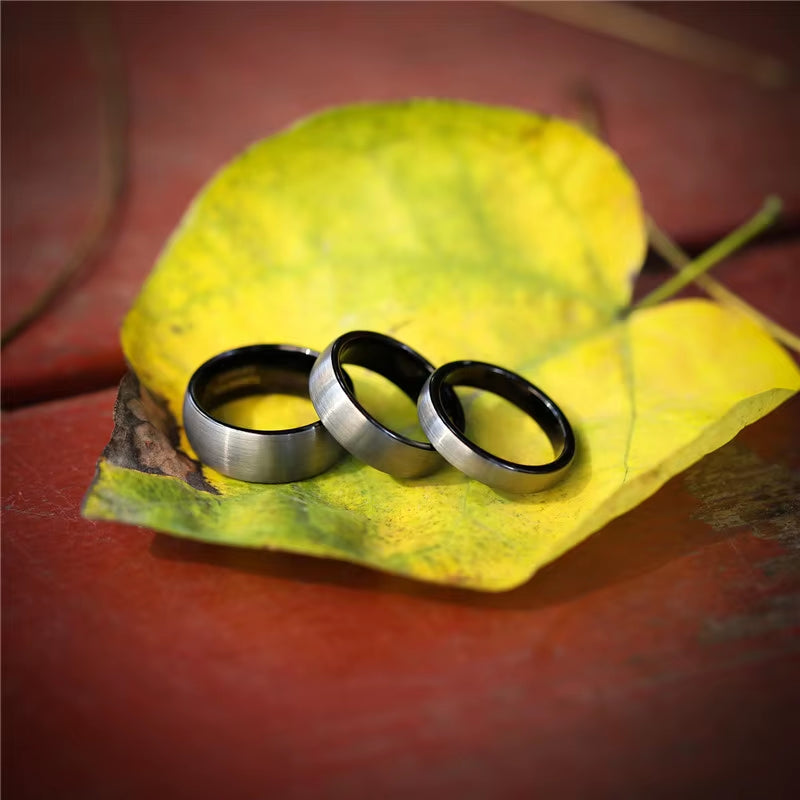 Classic Brushed Tungsten Carbide Wedding Ring for Men - Available in 4/6/8mm Sizes