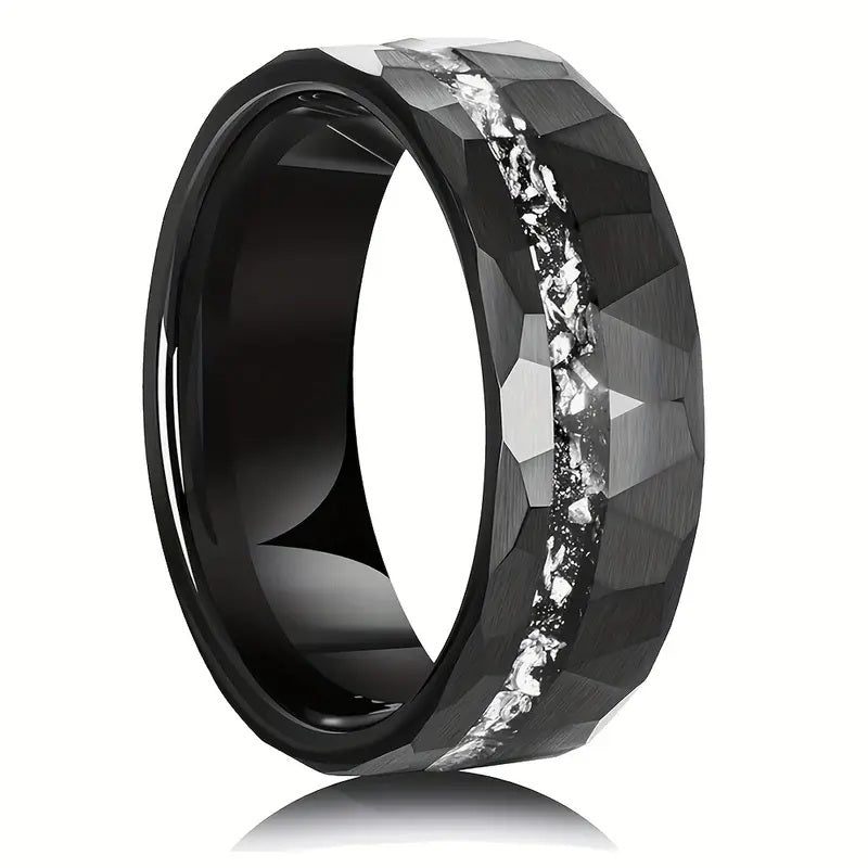 Black Tungsten with Meteorite Inlay 8mm