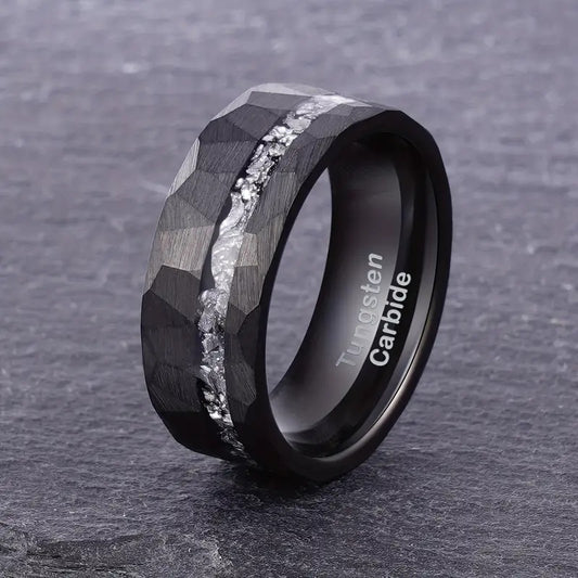 Black Tungsten with Meteorite Inlay 8mm