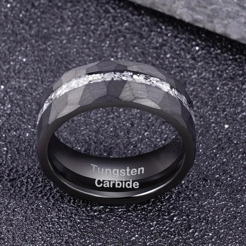 Black Tungsten with Meteorite Inlay 8mm