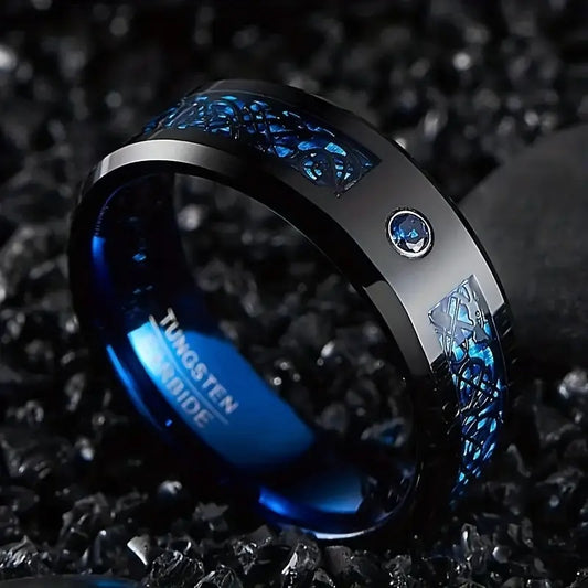 Blue Tungsten Ring 8mm
