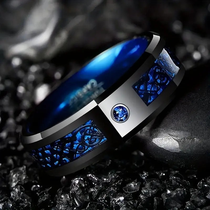 Blue Tungsten Ring 8mm