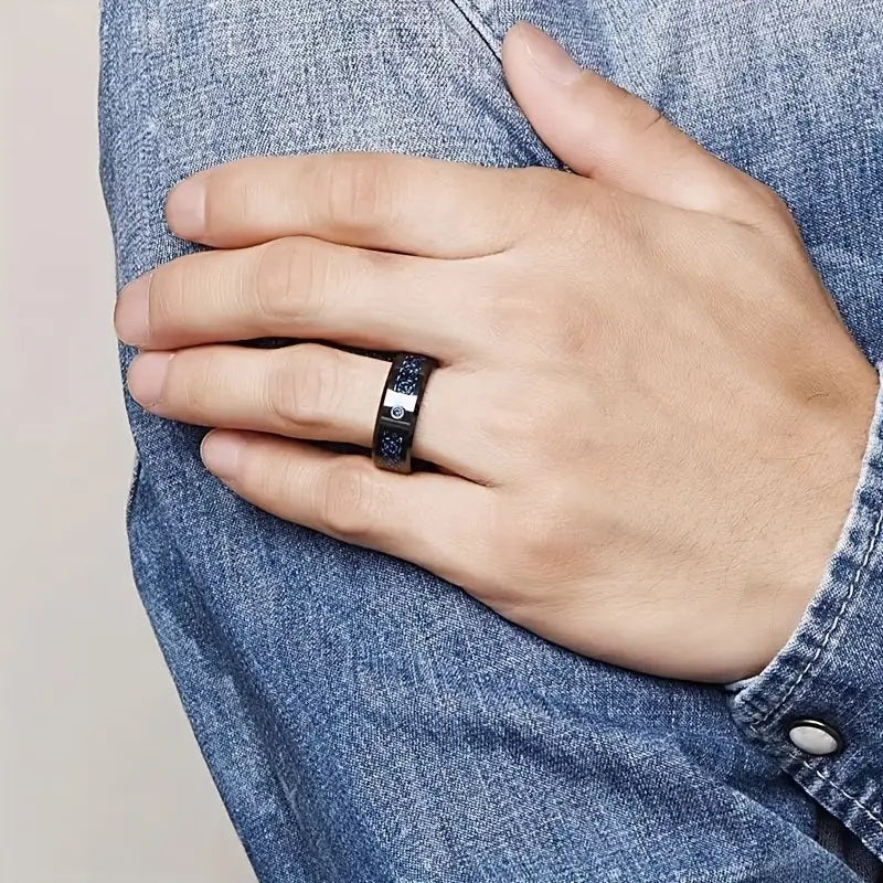 Blue Tungsten Ring 8mm