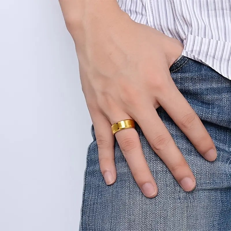 Elegant 8mm Gold-Plated Tungsten Carbide Ring 8mm