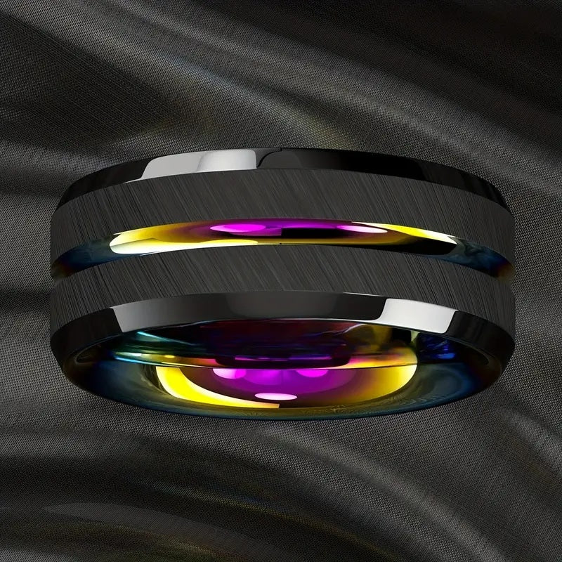 Pride Wedding Band Rainbow Inside 8mm