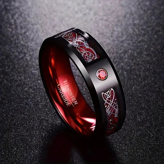 Red Tungsten Ring 8mm