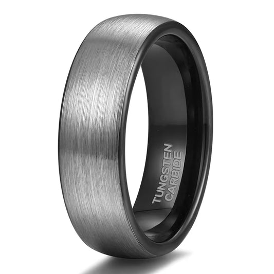 Classic Brushed Tungsten Carbide Wedding Ring for Men - Available in 4/6/8mm Sizes