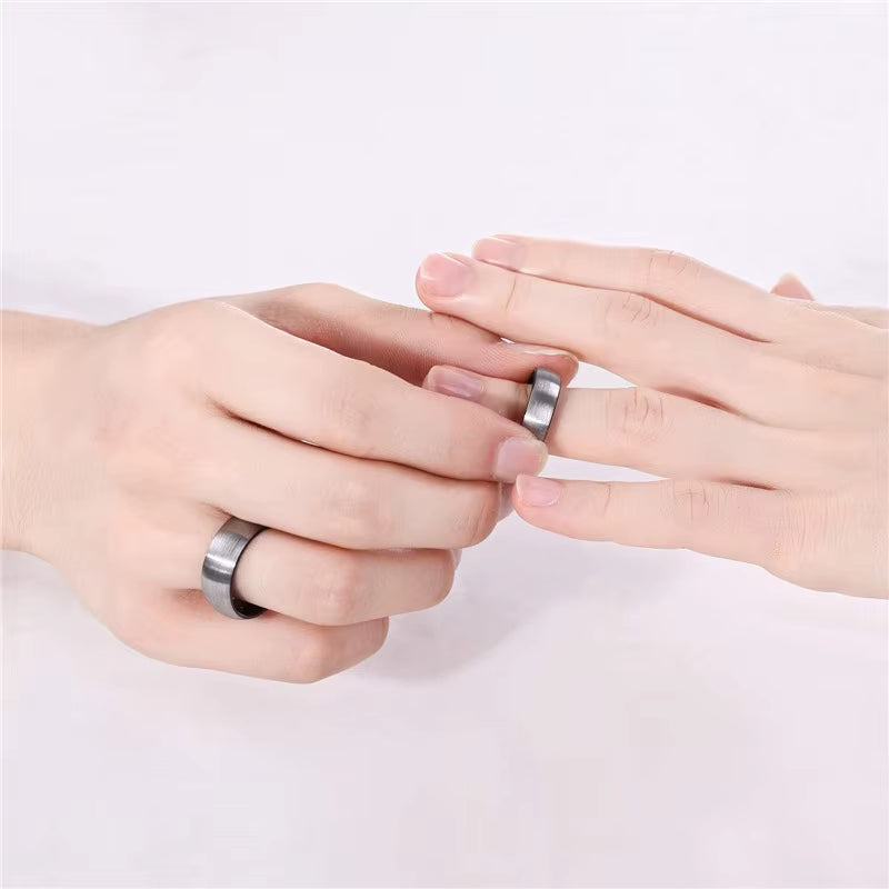 Classic Brushed Tungsten Carbide Wedding Ring for Men - Available in 4/6/8mm Sizes